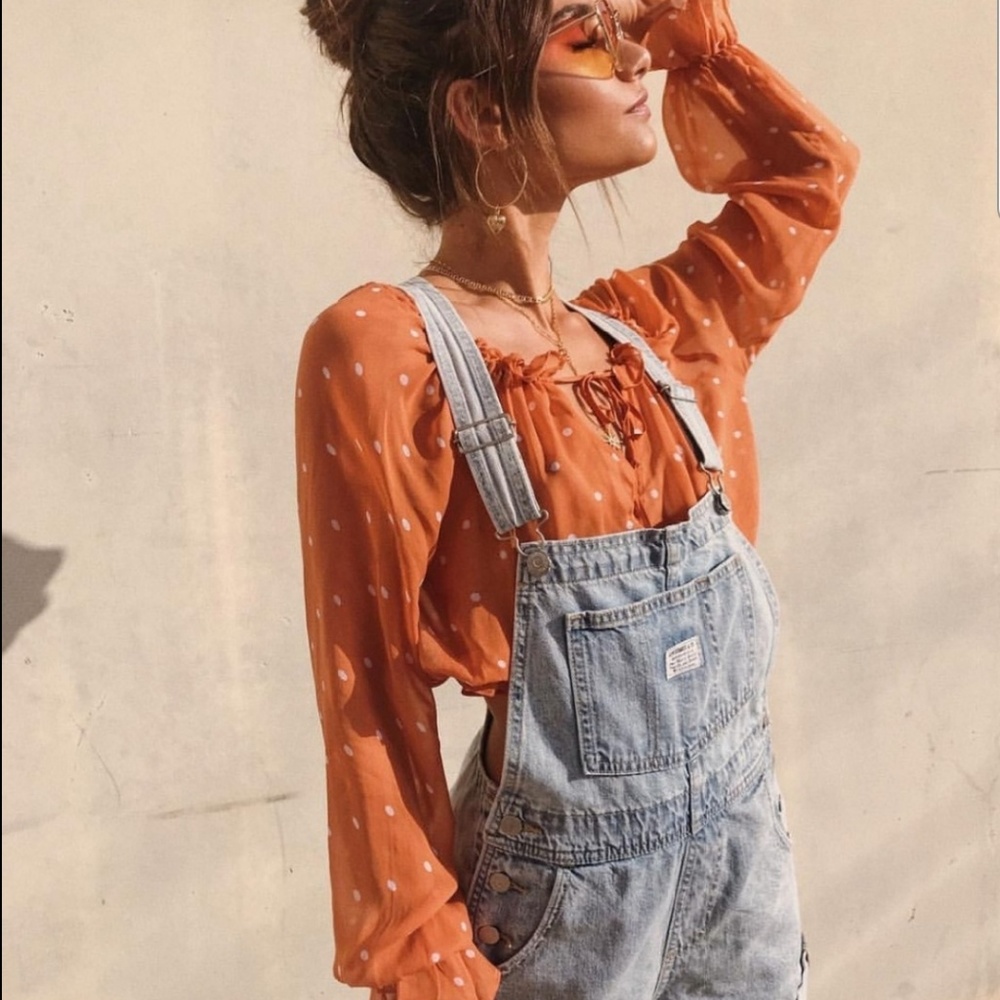 ❌SOLD❌ For Love and Lemons Polka Dot Blouse Top - Picture 2 of 8